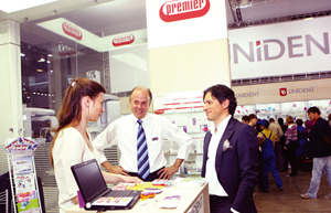 on its dental exhibition stand